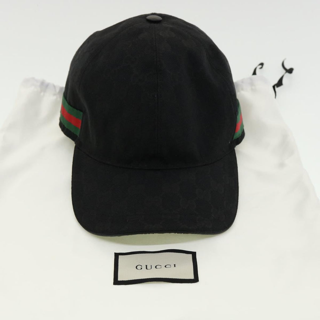 GUCCI GG Canvas Web Sherry Line Cap L Black Green Red ki2227