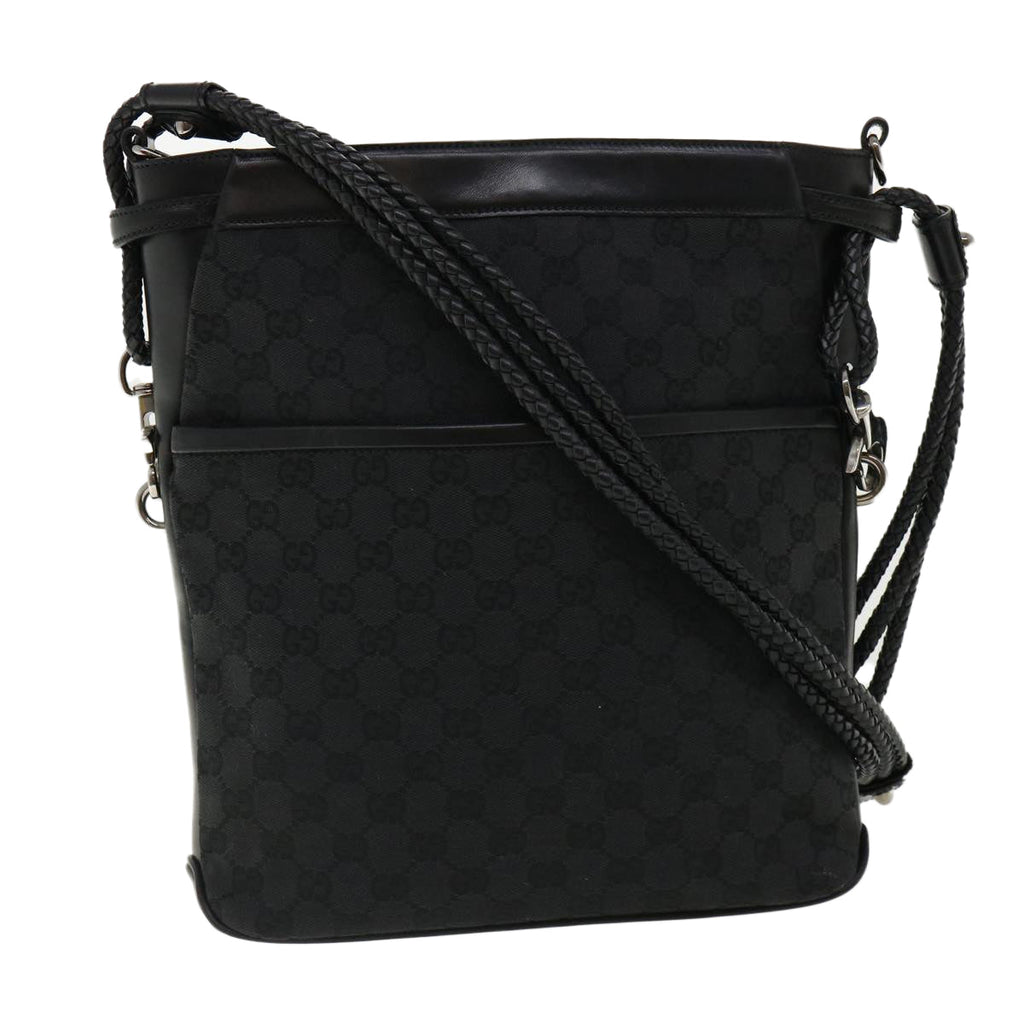 GUCCI GG Canvas Shoulder Bag Black 1090972128 ki2297