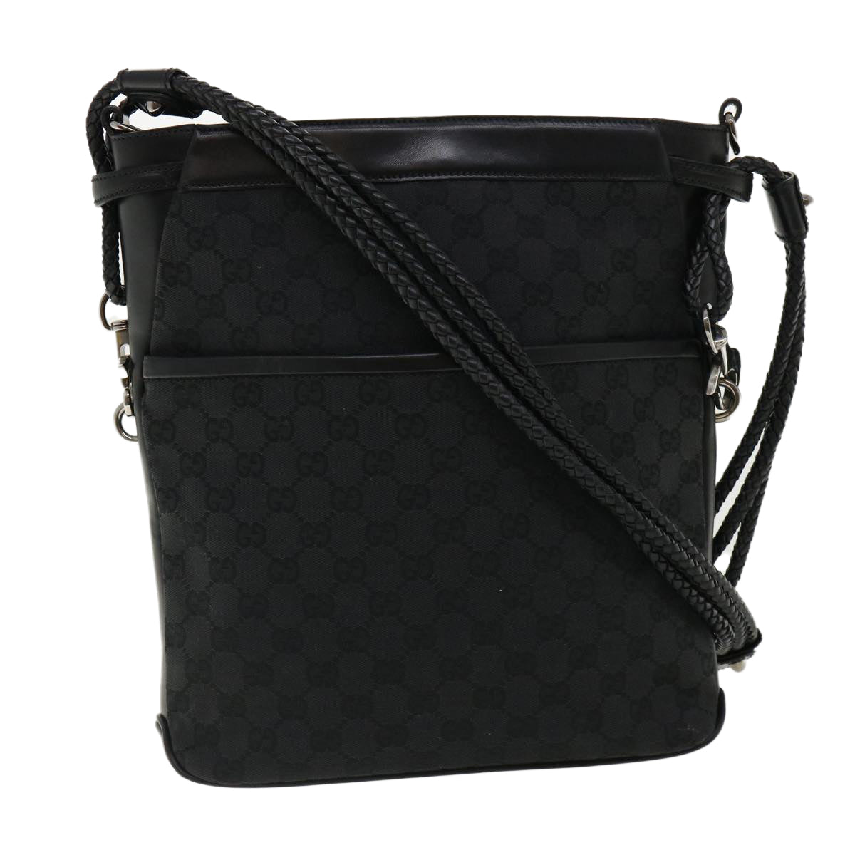 GUCCI GG Canvas Shoulder Bag Black 1090972128 ki2297