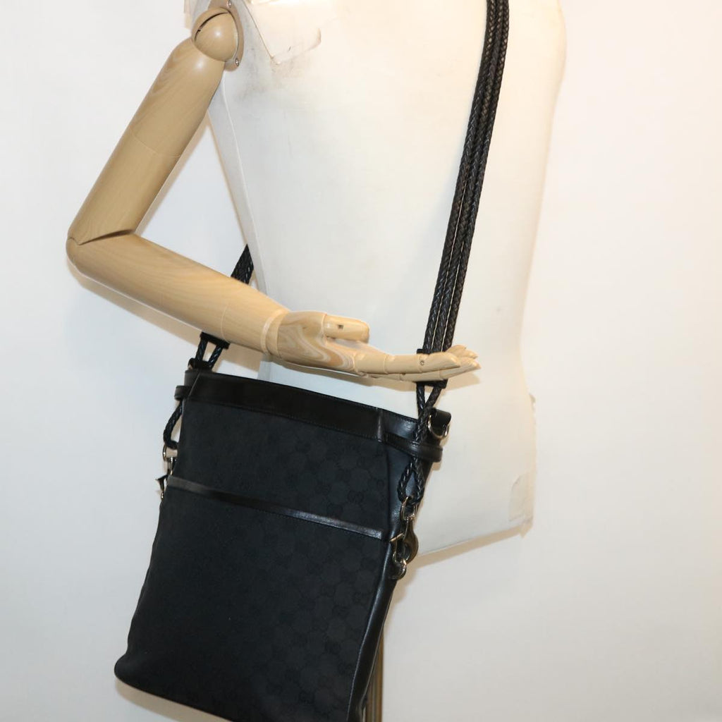 GUCCI GG Canvas Shoulder Bag Black 1090972128 ki2297