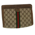 GUCCI GG Canvas Web Sherry Line Clutch Bag Beige Red Green 8901001 ki2301