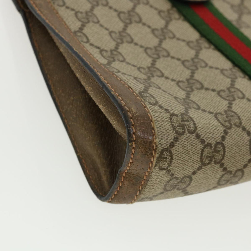 GUCCI GG Canvas Web Sherry Line Clutch Bag Beige Red Green 8901001 ki2301