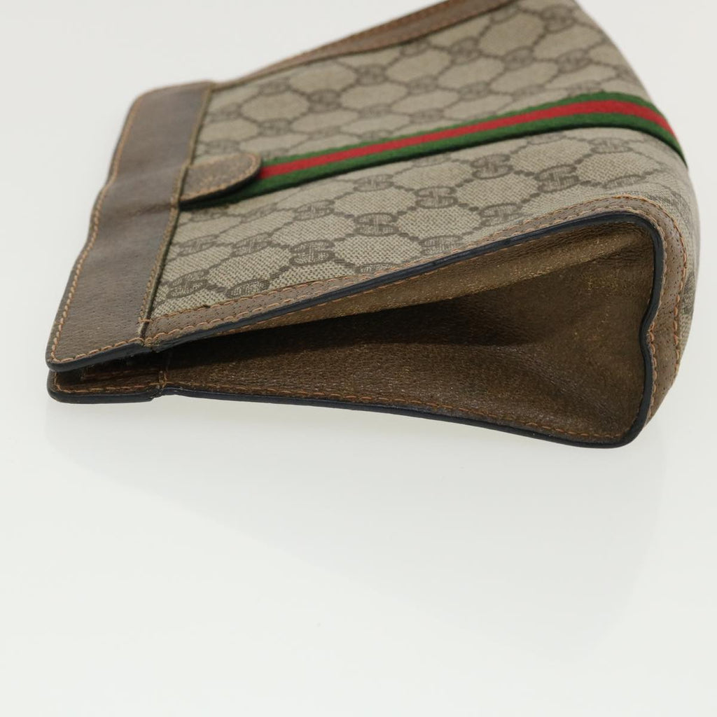 GUCCI GG Canvas Web Sherry Line Clutch Bag Beige Red Green 8901001 ki2301