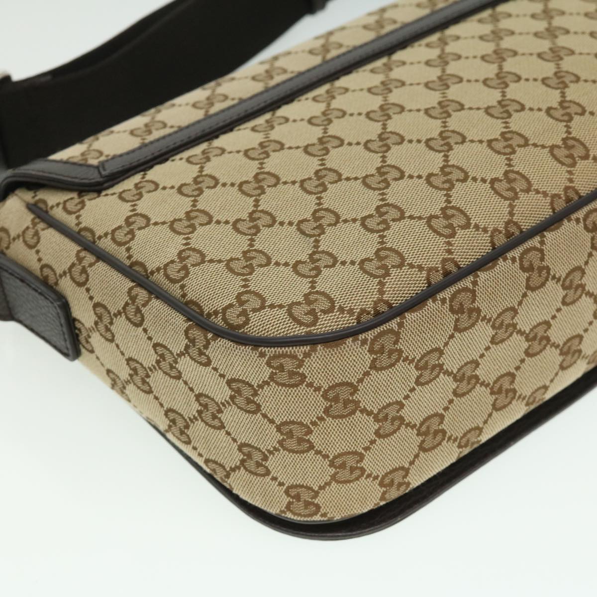 GUCCI GG Canvas Shoulder Bag Brown 449172493075 ki2329