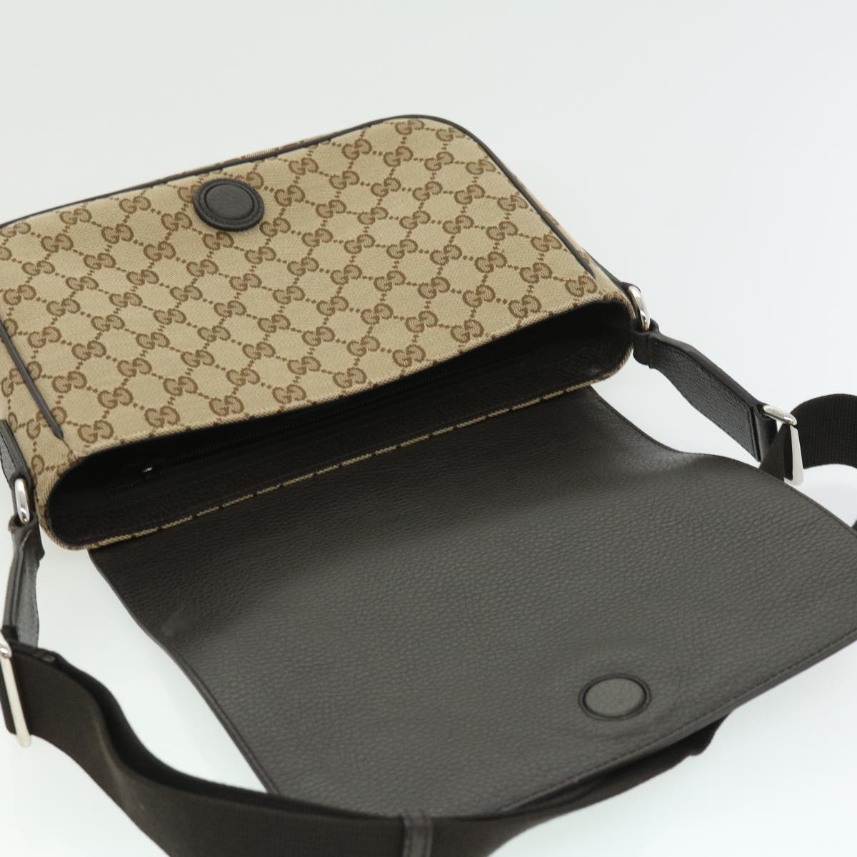 GUCCI GG Canvas Shoulder Bag Brown 449172493075 ki2329
