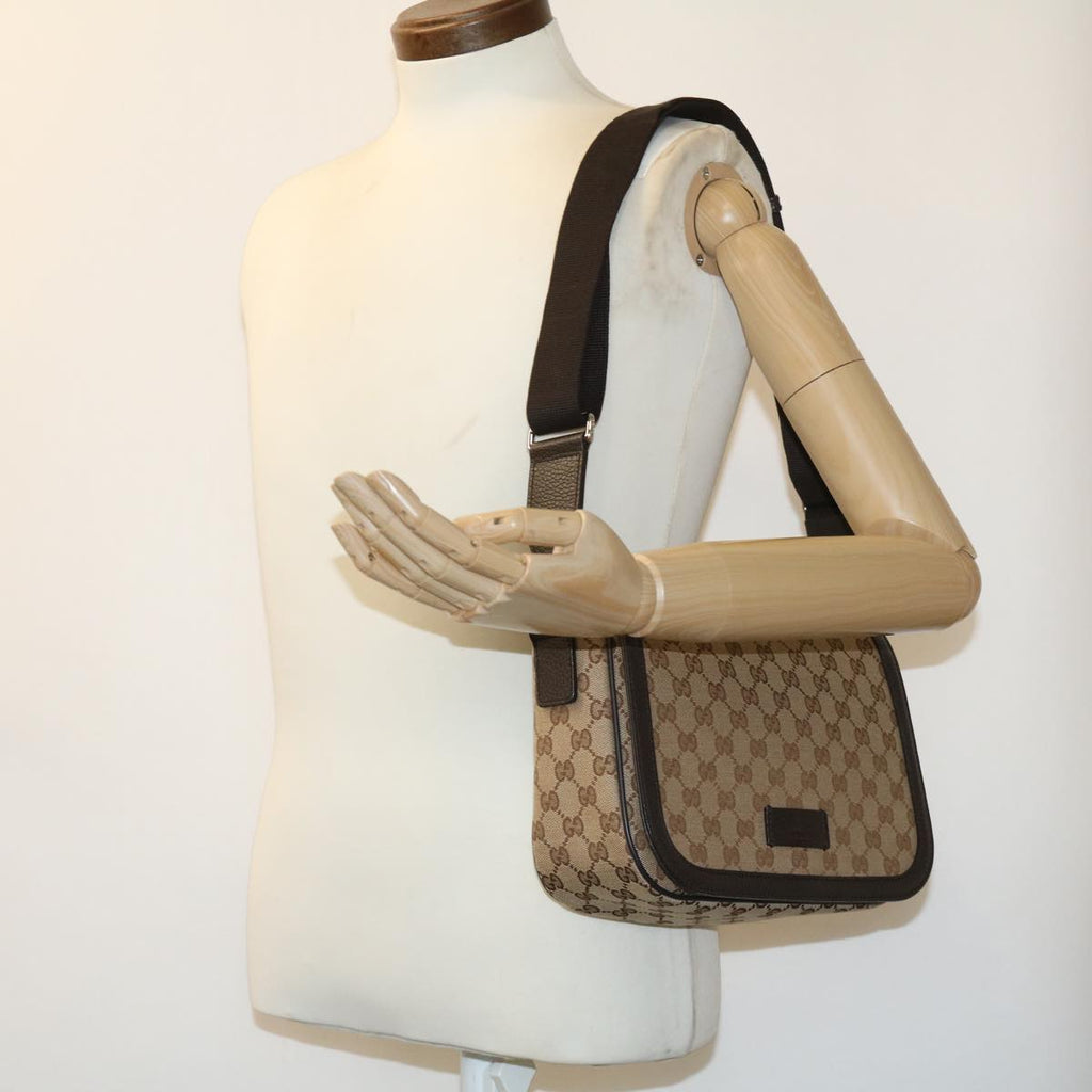 GUCCI GG Canvas Shoulder Bag Brown 449172493075 ki2329