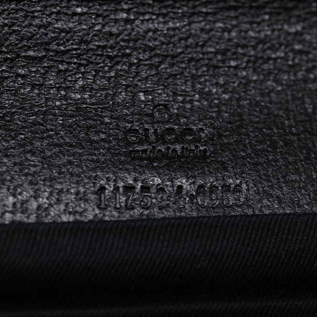 GUCCI GG Canvas Bamboo Shoulder Bag Black ki2375