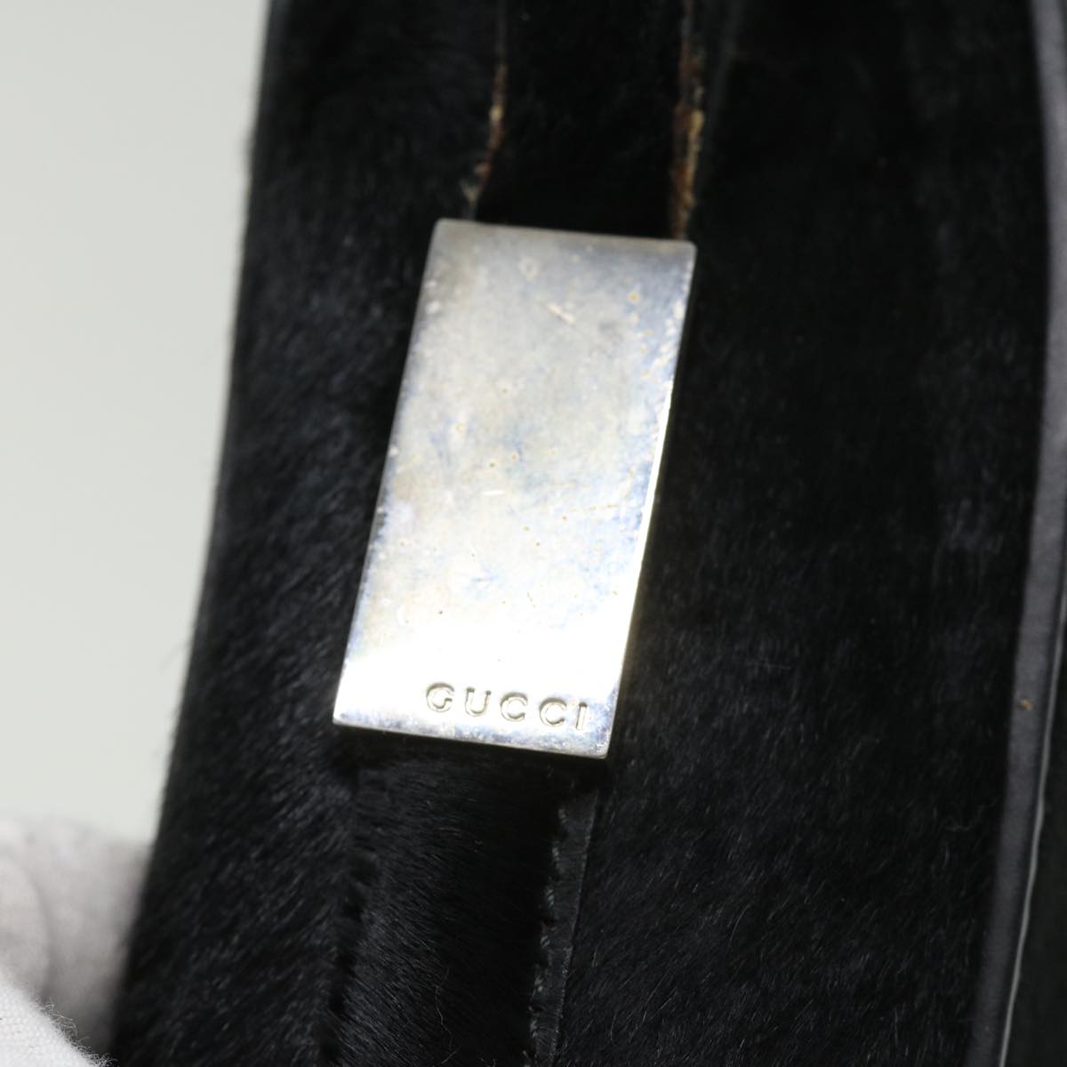 GUCCI Shoulder Bag Unborn Calf Skin Black ki2406