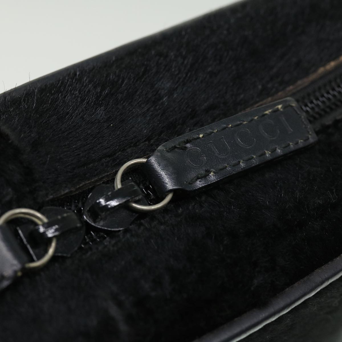 GUCCI Shoulder Bag Unborn Calf Skin Black ki2406