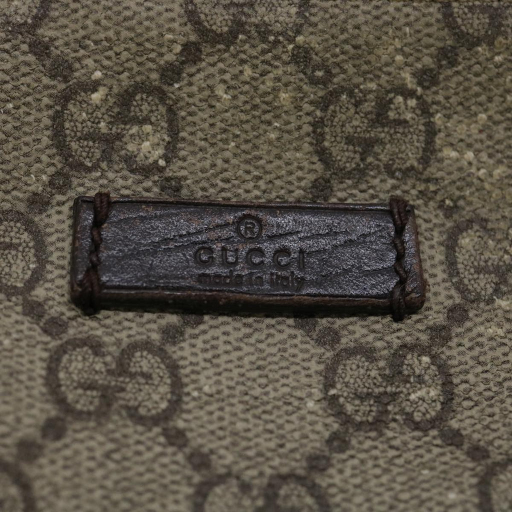 GUCCI GG Canvas Shoulder Bag PVC Leather Beige ki2436