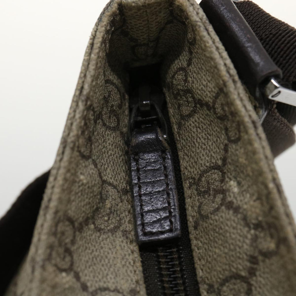 GUCCI GG Canvas Shoulder Bag PVC Leather Beige ki2436