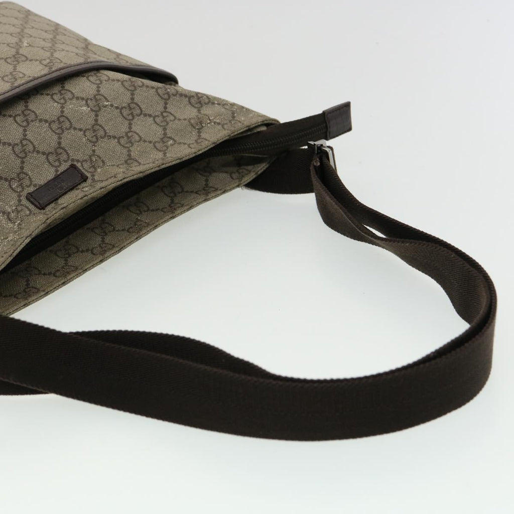 GUCCI GG Canvas Shoulder Bag PVC Leather Beige ki2436