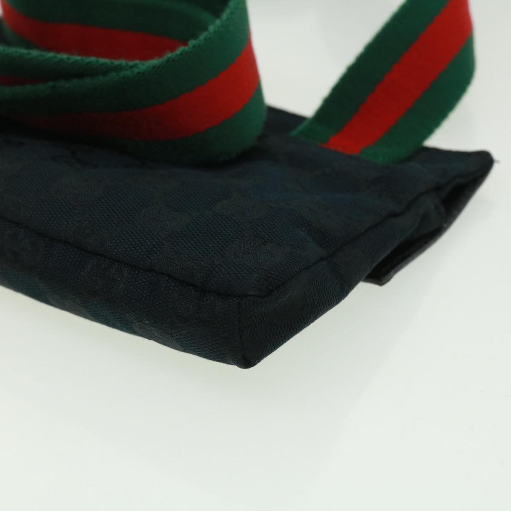 GUCCI GG Canvas Shoulder Bag Black ki2481