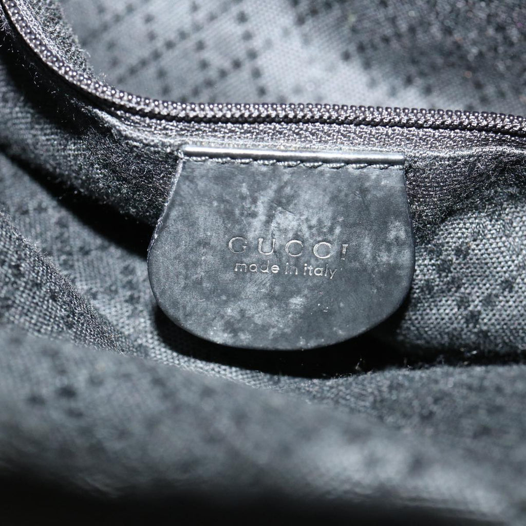 GUCCI Bamboo Hand Bag Nylon Black ki2495