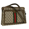 GUCCI GG Canvas Web Sherry Line Shoulder Bag Beige Red Green ki2512
