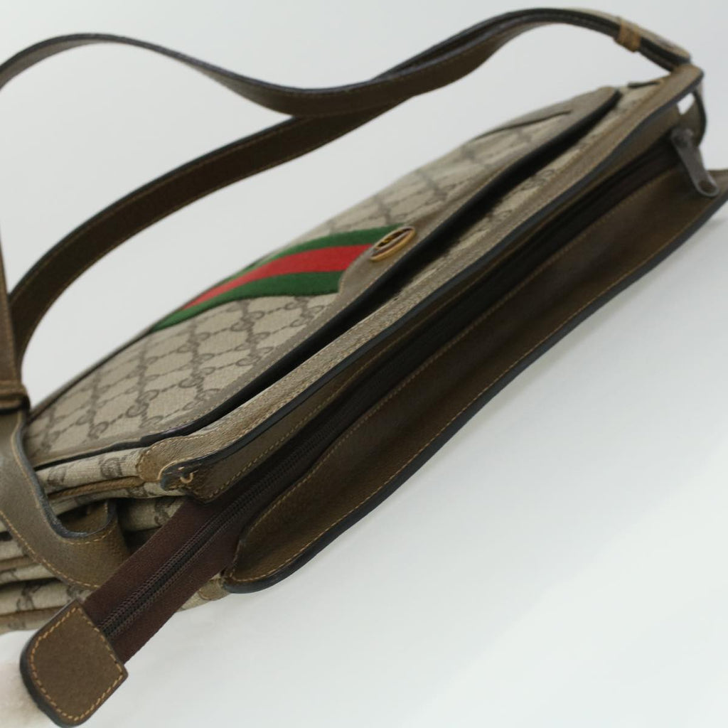 GUCCI GG Canvas Web Sherry Line Shoulder Bag Beige Red Green ki2512