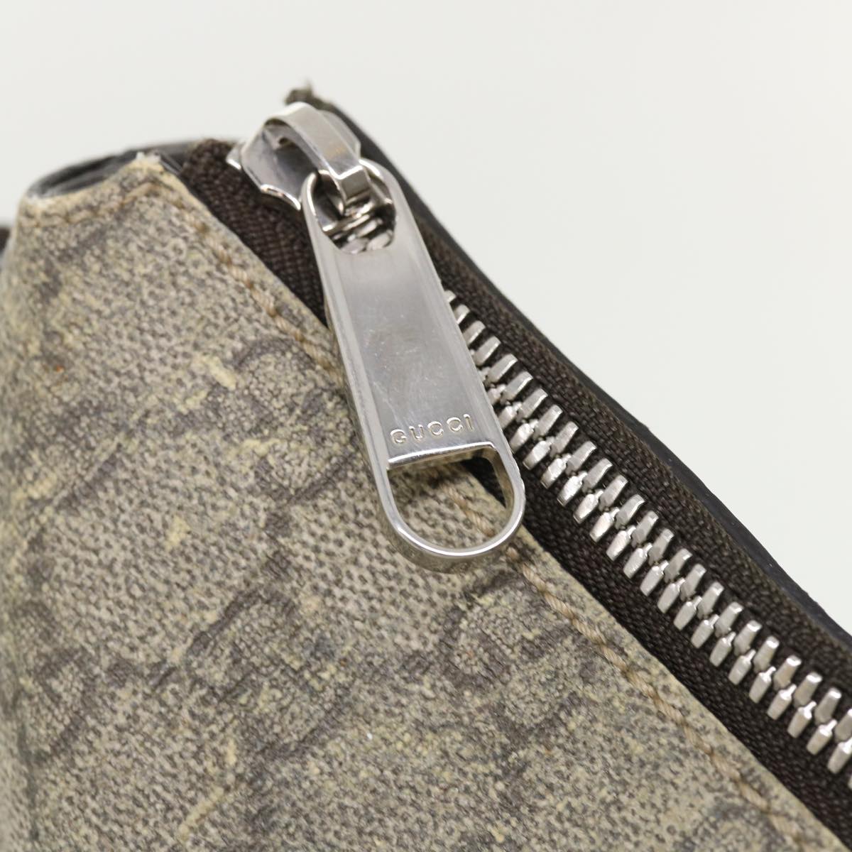 GUCCI GG Canvas Shoulder Bag PVC Leather Beige Dark Brown 406410 ki2534
