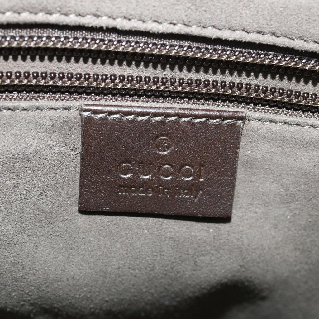 GUCCI GG Canvas Shoulder Bag PVC Leather Beige Dark Brown 406410 ki2534