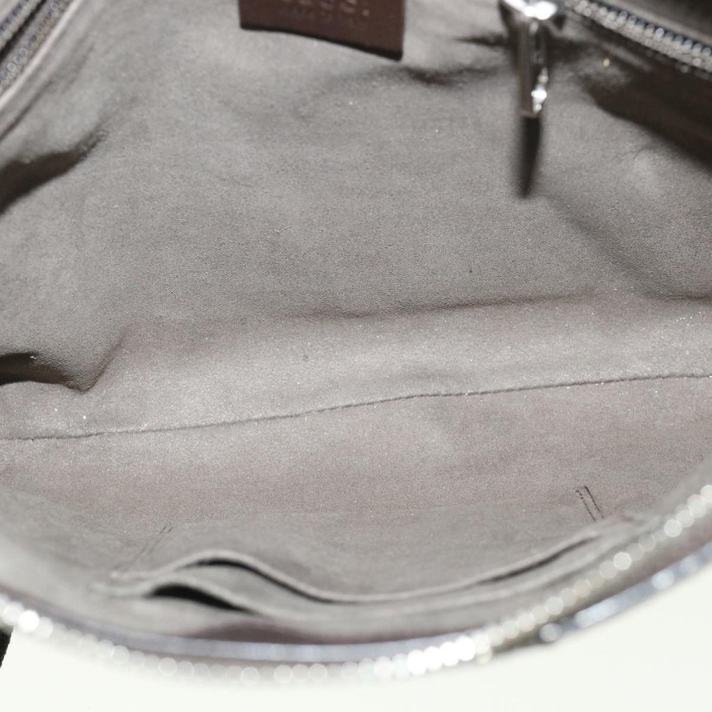 GUCCI GG Canvas Shoulder Bag PVC Leather Beige Dark Brown 406410 ki2534
