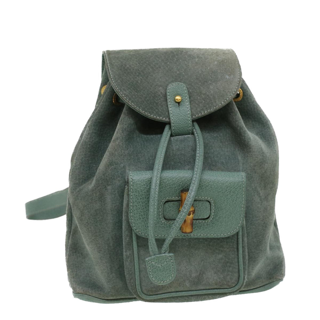 GUCCI Backpack Suede Light Blue ki2563