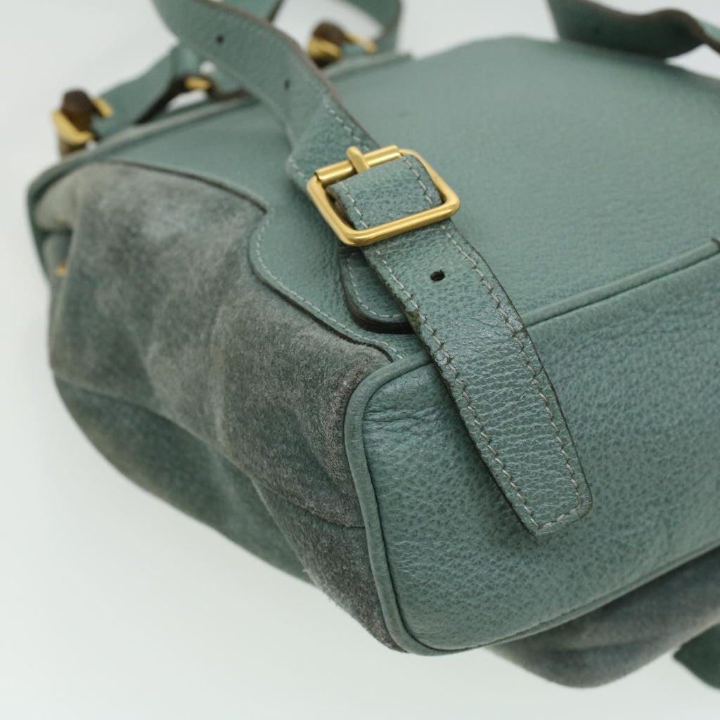 GUCCI Backpack Suede Light Blue ki2563