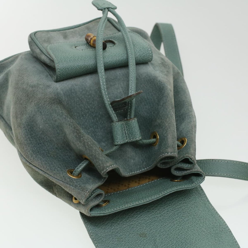 GUCCI Backpack Suede Light Blue ki2563