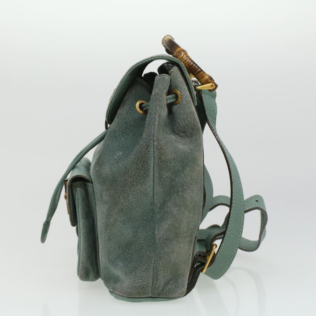 GUCCI Backpack Suede Light Blue ki2563