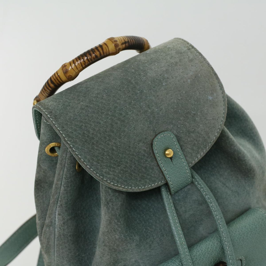 GUCCI Backpack Suede Light Blue ki2563