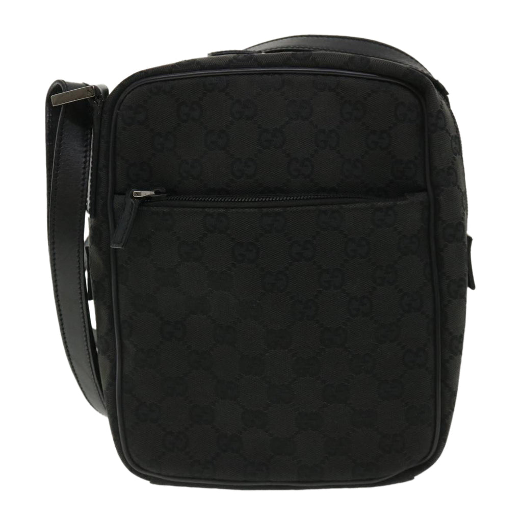 GUCCI GG Canvas Shoulder Bag Canvas Black 03136 ki2642
