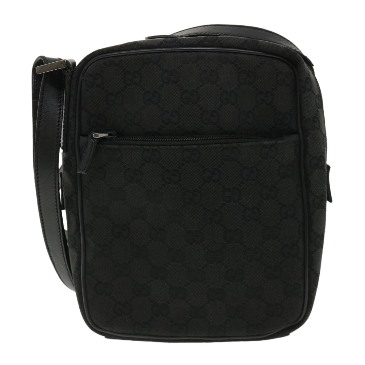 GUCCI GG Canvas Shoulder Bag Canvas Black 03136 ki2642