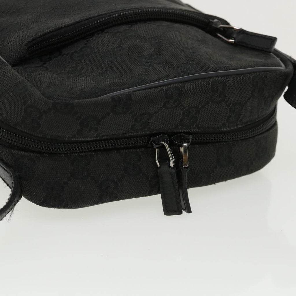 GUCCI GG Canvas Shoulder Bag Canvas Black 03136 ki2642