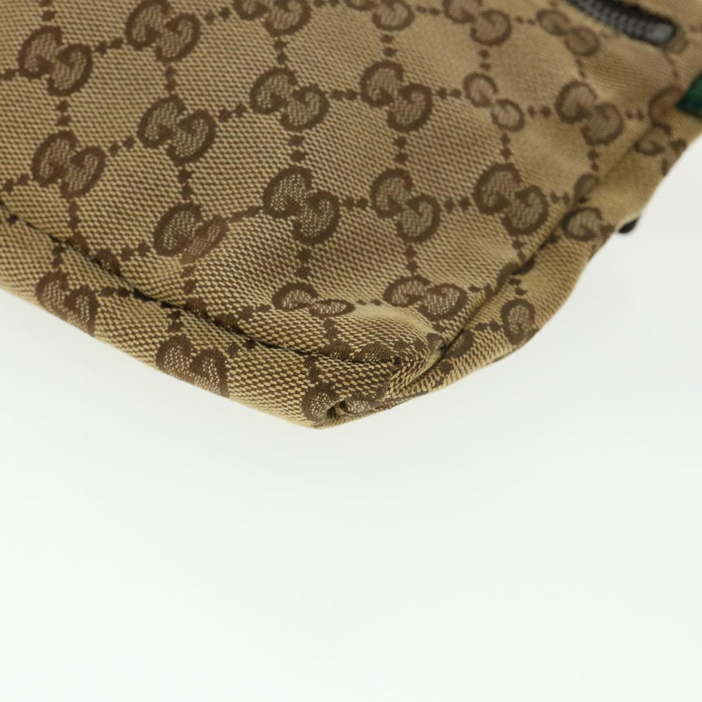 GUCCI Web Sherry Line GG Canvas Waist Bag Beige Green Red 28566 ki2644