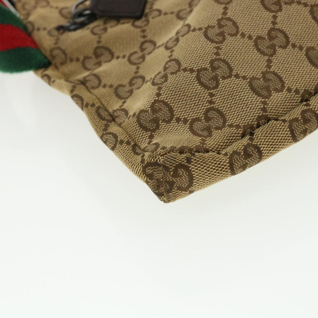 GUCCI Web Sherry Line GG Canvas Waist Bag Beige Green Red 28566 ki2644