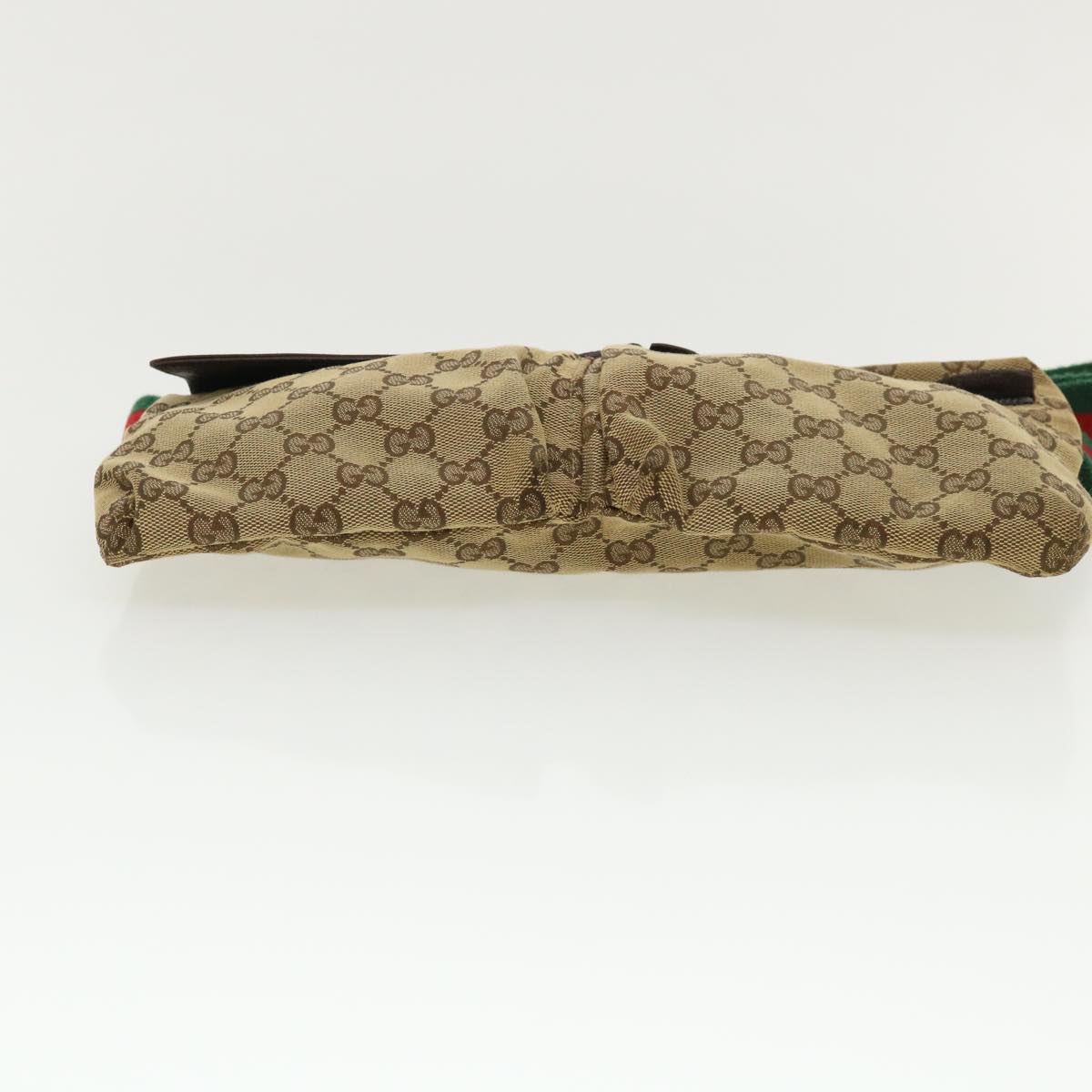 GUCCI Web Sherry Line GG Canvas Waist Bag Beige Green Red 28566 ki2644