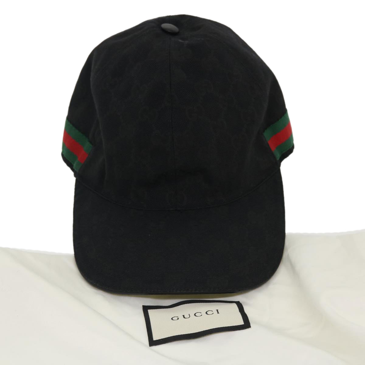 GUCCI GG Canvas Web Sherry Line Cap XL Black Red Green 200035 ki2685
