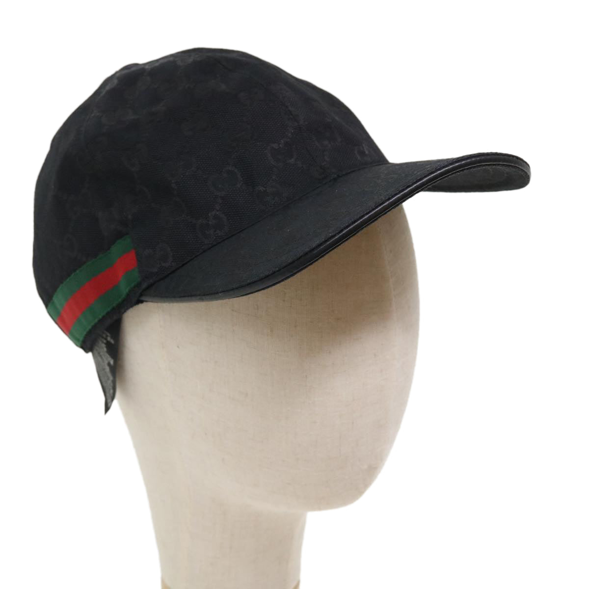 GUCCI GG Canvas Web Sherry Line Cap XL Black Red Green 200035 ki2685
