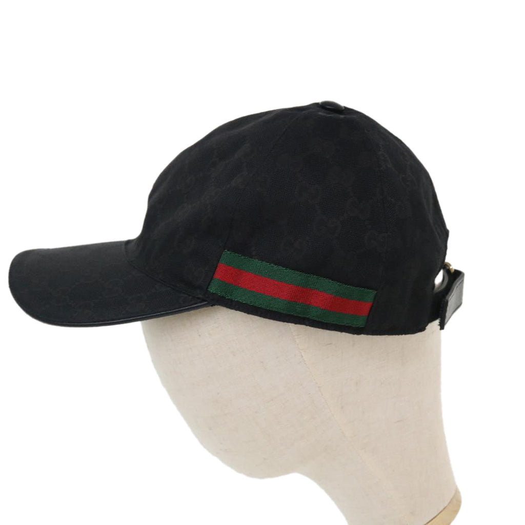 GUCCI GG Canvas Web Sherry Line Cap XL Black Red Green 200035 ki2685