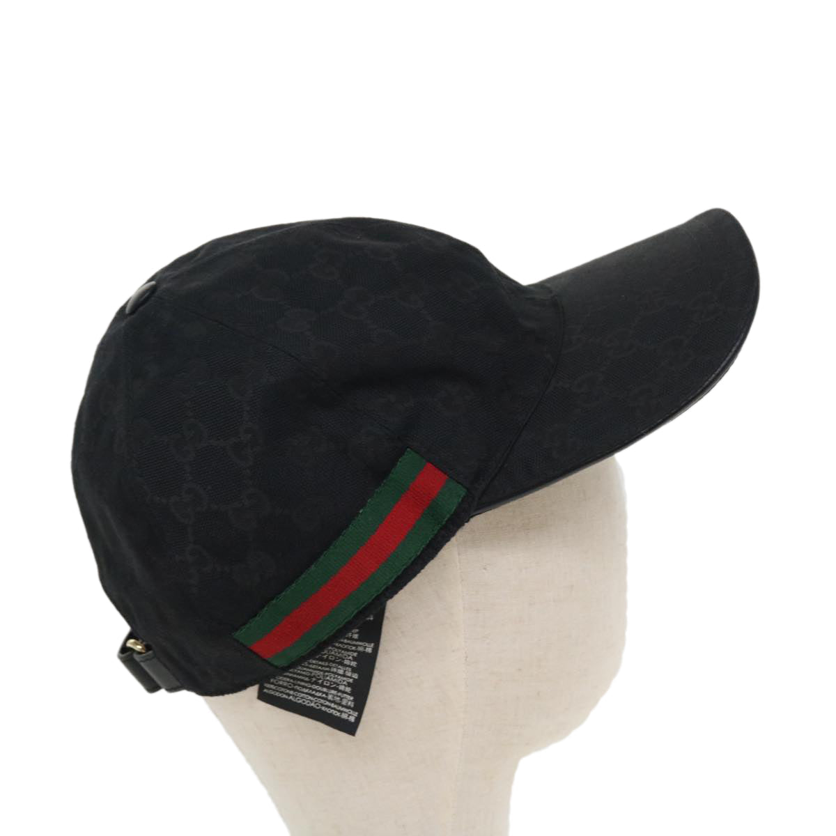 GUCCI GG Canvas Web Sherry Line Cap XL Black Red Green 200035 ki2685