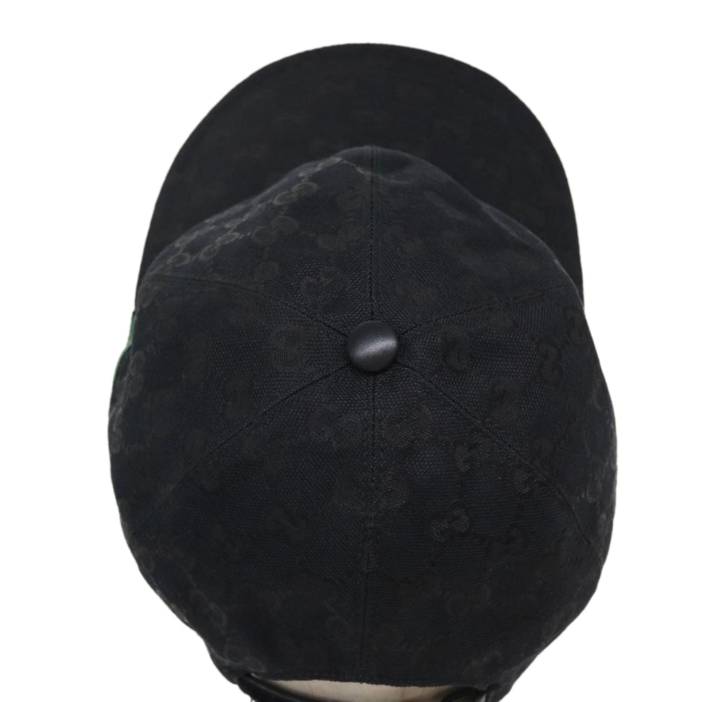 GUCCI GG Canvas Web Sherry Line Cap XL Black Red Green 200035 ki2685