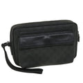 GUCCI GG Canvas Clutch Bag PVC Leather Black 162784 ki2694