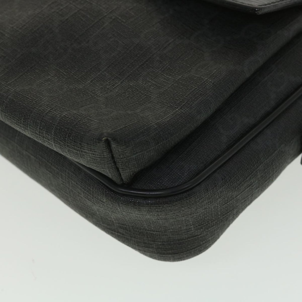 GUCCI GG Canvas Clutch Bag PVC Leather Black 162784 ki2694