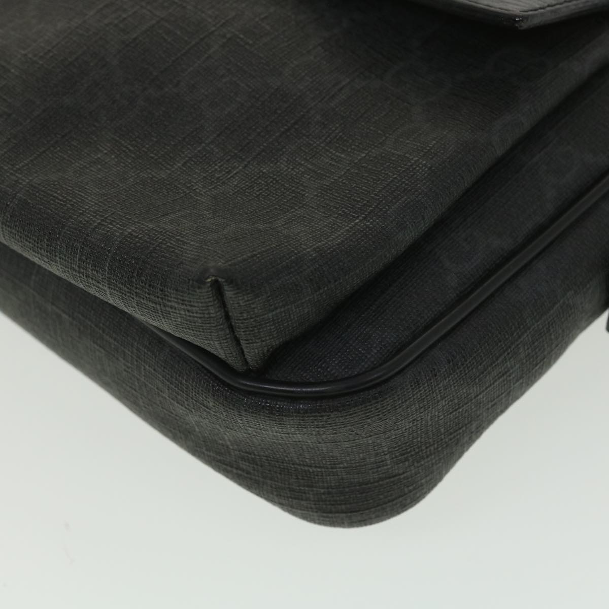 GUCCI GG Canvas Clutch Bag PVC Leather Black 162784 ki2694
