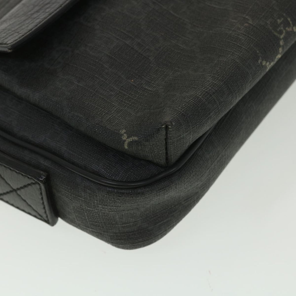 GUCCI GG Canvas Clutch Bag PVC Leather Black 162784 ki2694