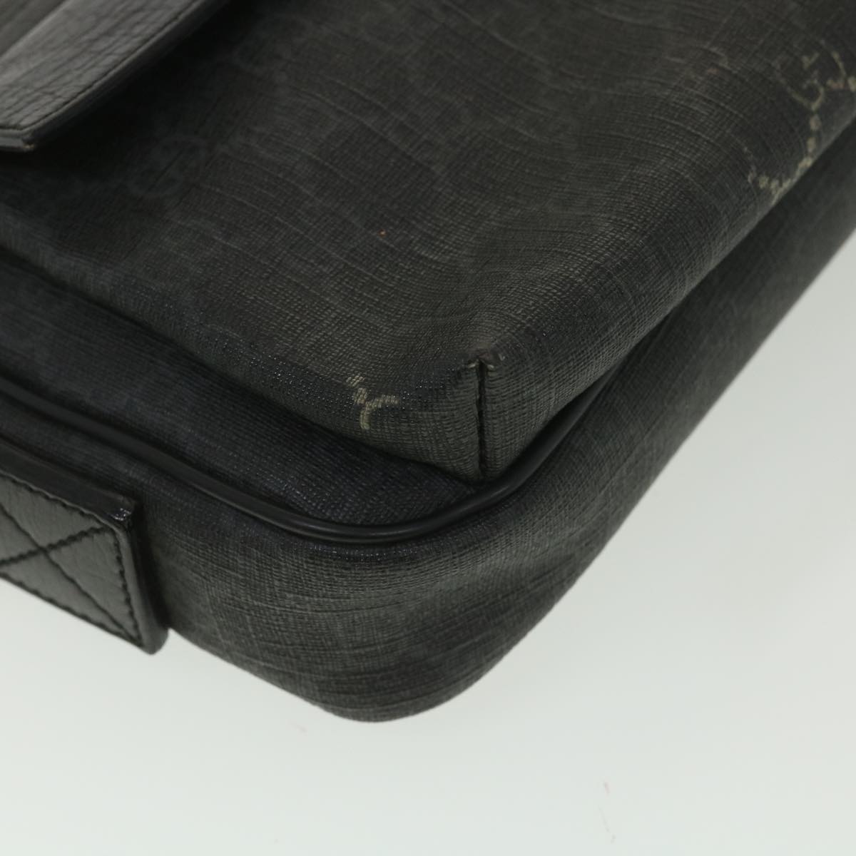 GUCCI GG Canvas Clutch Bag PVC Leather Black 162784 ki2694