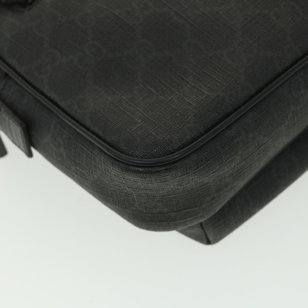 GUCCI GG Canvas Clutch Bag PVC Leather Black 162784 ki2694