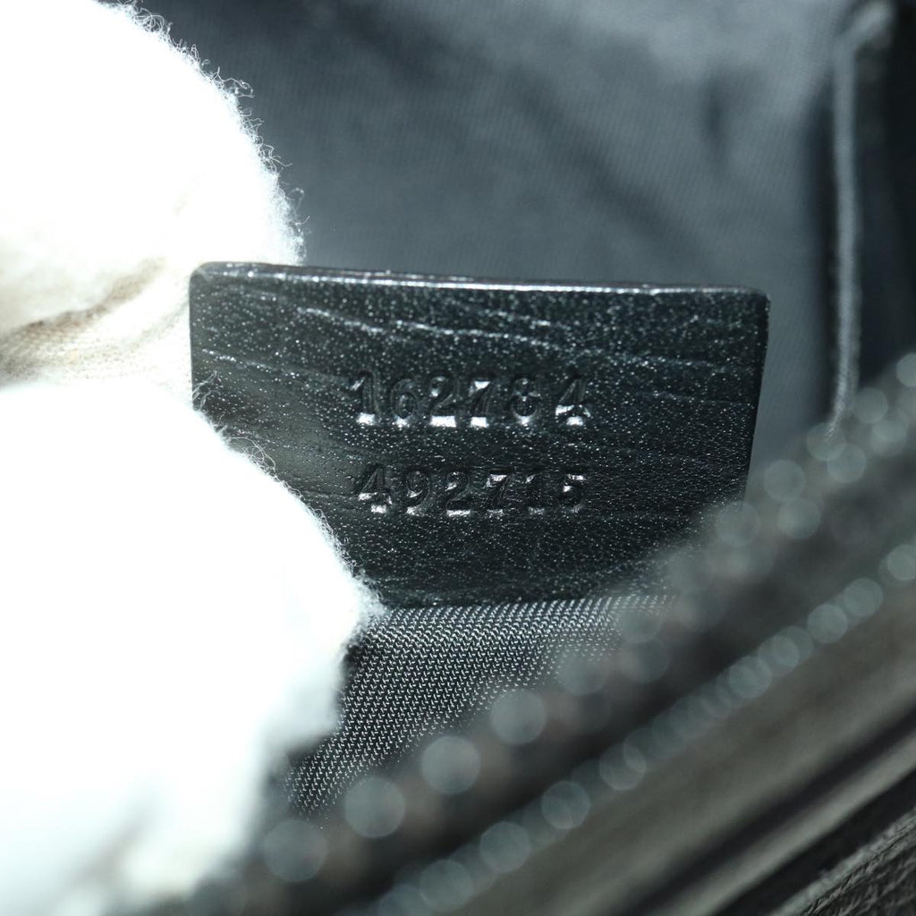 GUCCI GG Canvas Clutch Bag PVC Leather Black 162784 ki2694