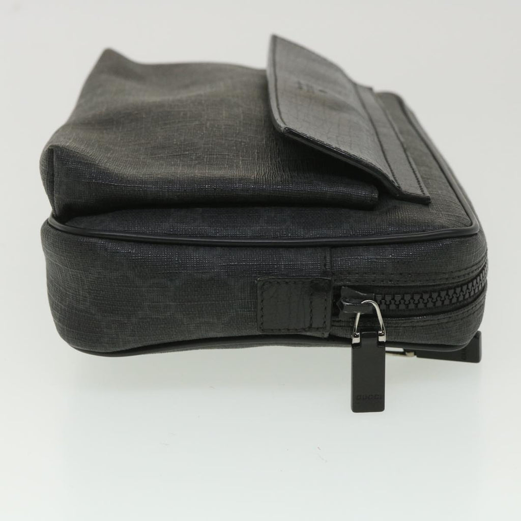 GUCCI GG Canvas Clutch Bag PVC Leather Black 162784 ki2694
