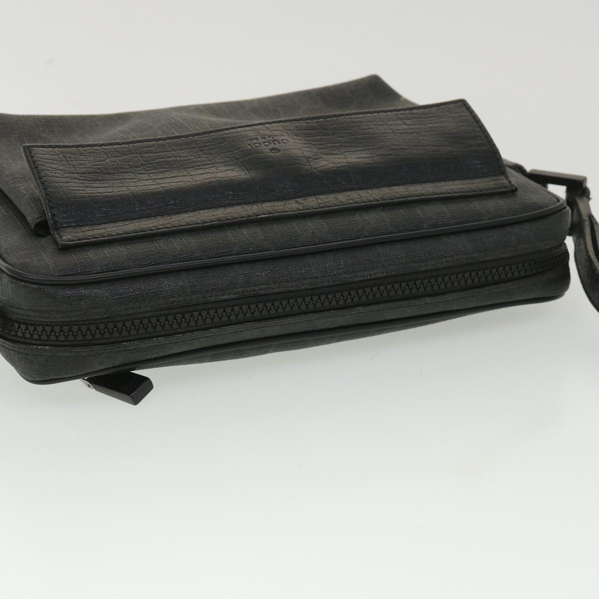 GUCCI GG Canvas Clutch Bag PVC Leather Black 162784 ki2694