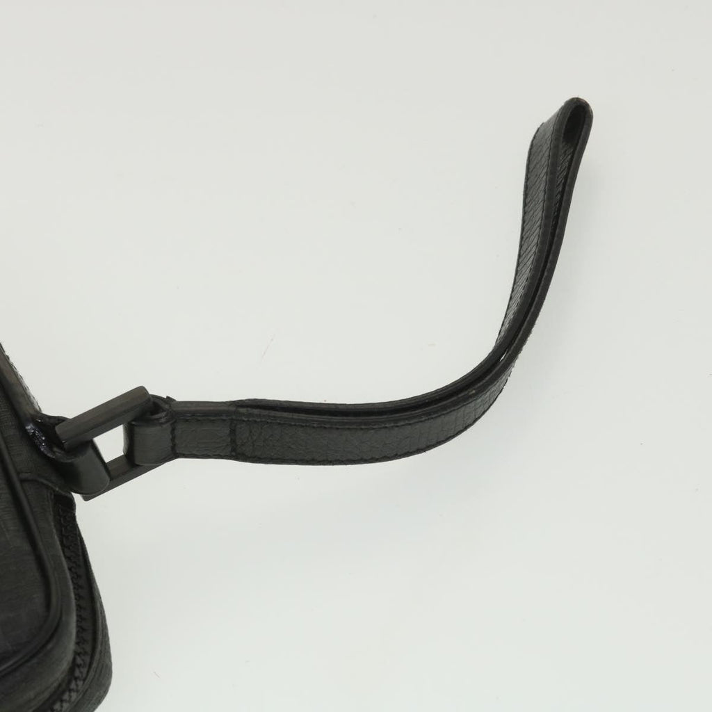 GUCCI GG Canvas Clutch Bag PVC Leather Black 162784 ki2694