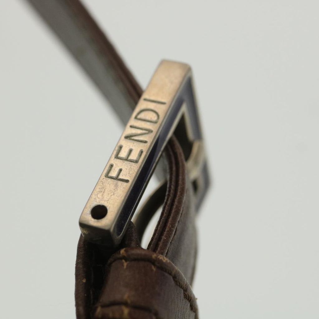 FENDI Mamma Baguette Shoulder Bag Suede Brown ki2706